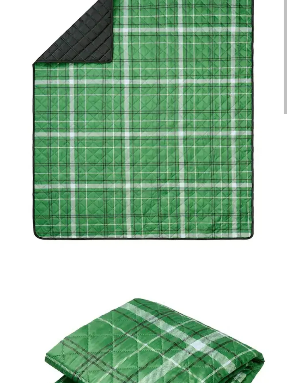 Green Plaid Waterproof Picnoc Dog Blanket
